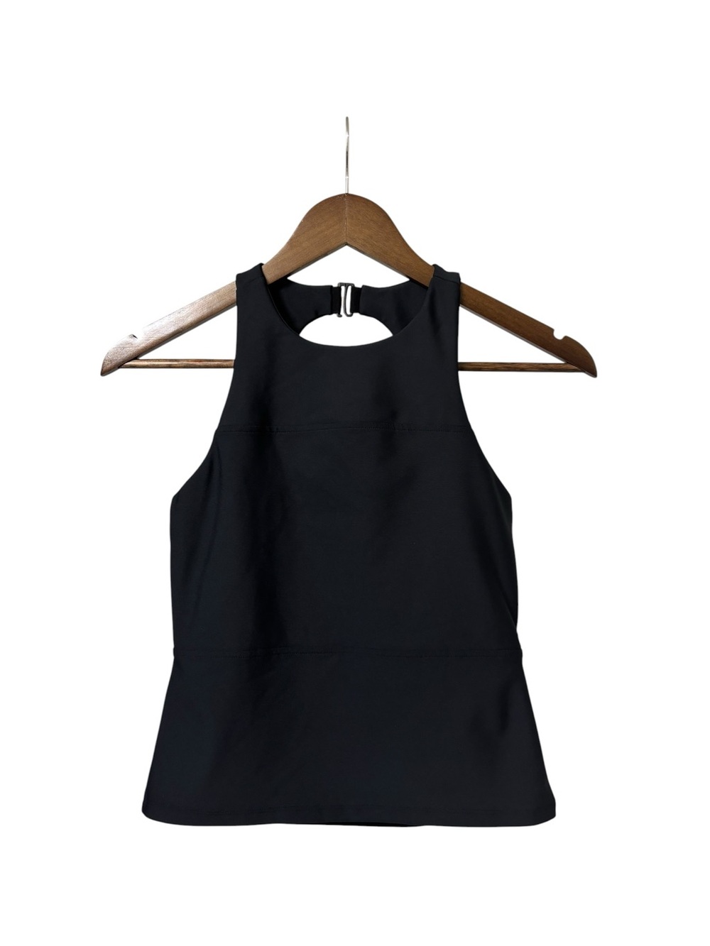 Natori Josie black Solstice Meet & Greet halter shelf bra active tank top size S - Picture 2 of 11